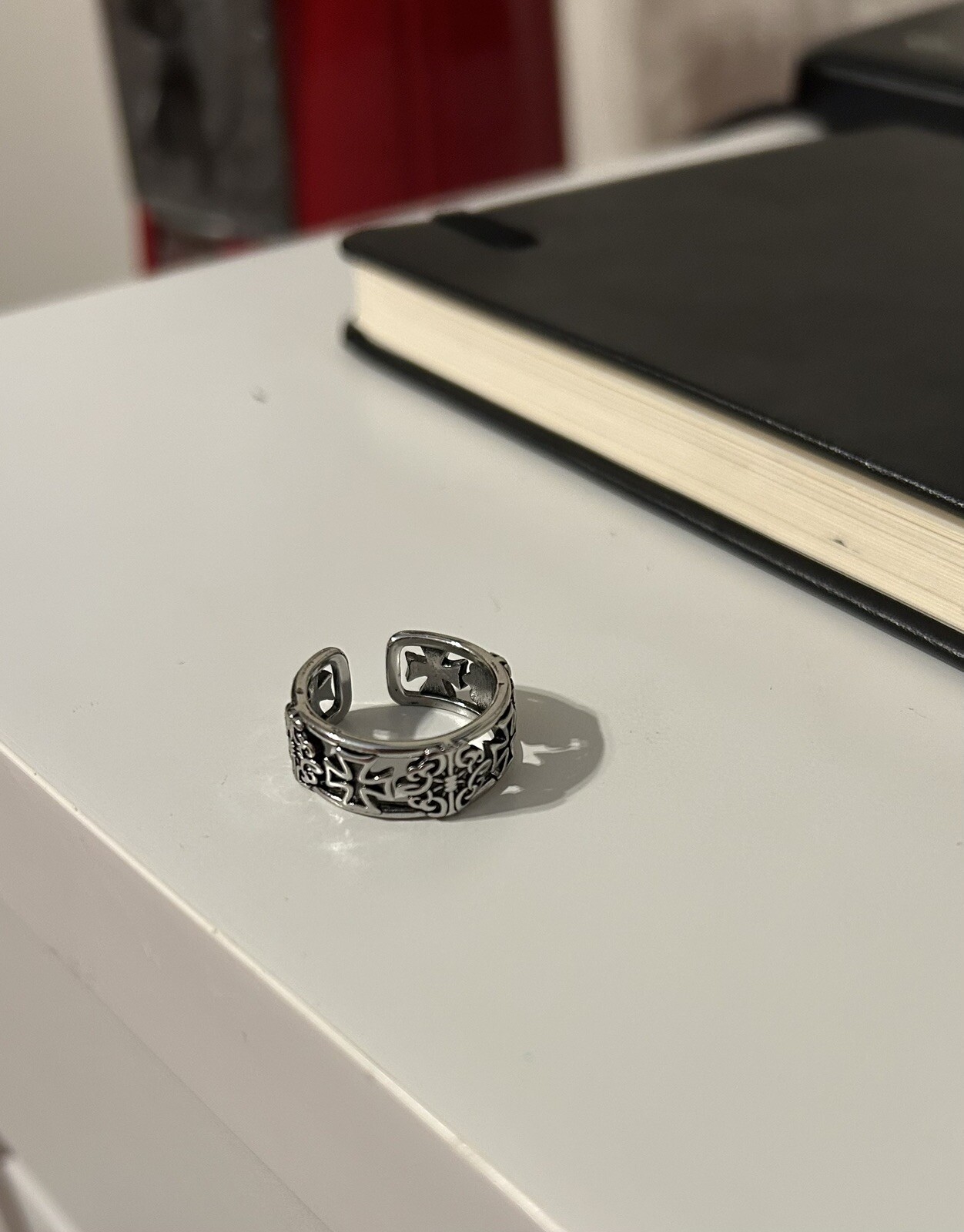 Y2K Chrome Cross Ring. Like Chrome Hearts. Super Y2K 2000s