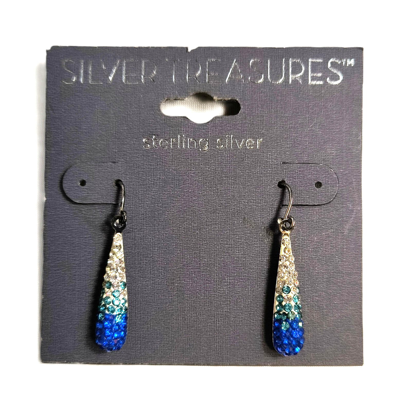 Silver Treasures New With Tags Sterling Silver Dangle/Drop Earrings Multicolor