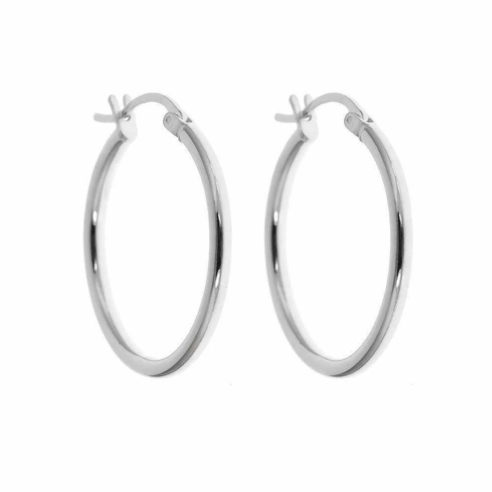 925 Sterling Silver 2MM Hoop Earrings-Unisex French Lock Hoop Earrings 10MM-80MM