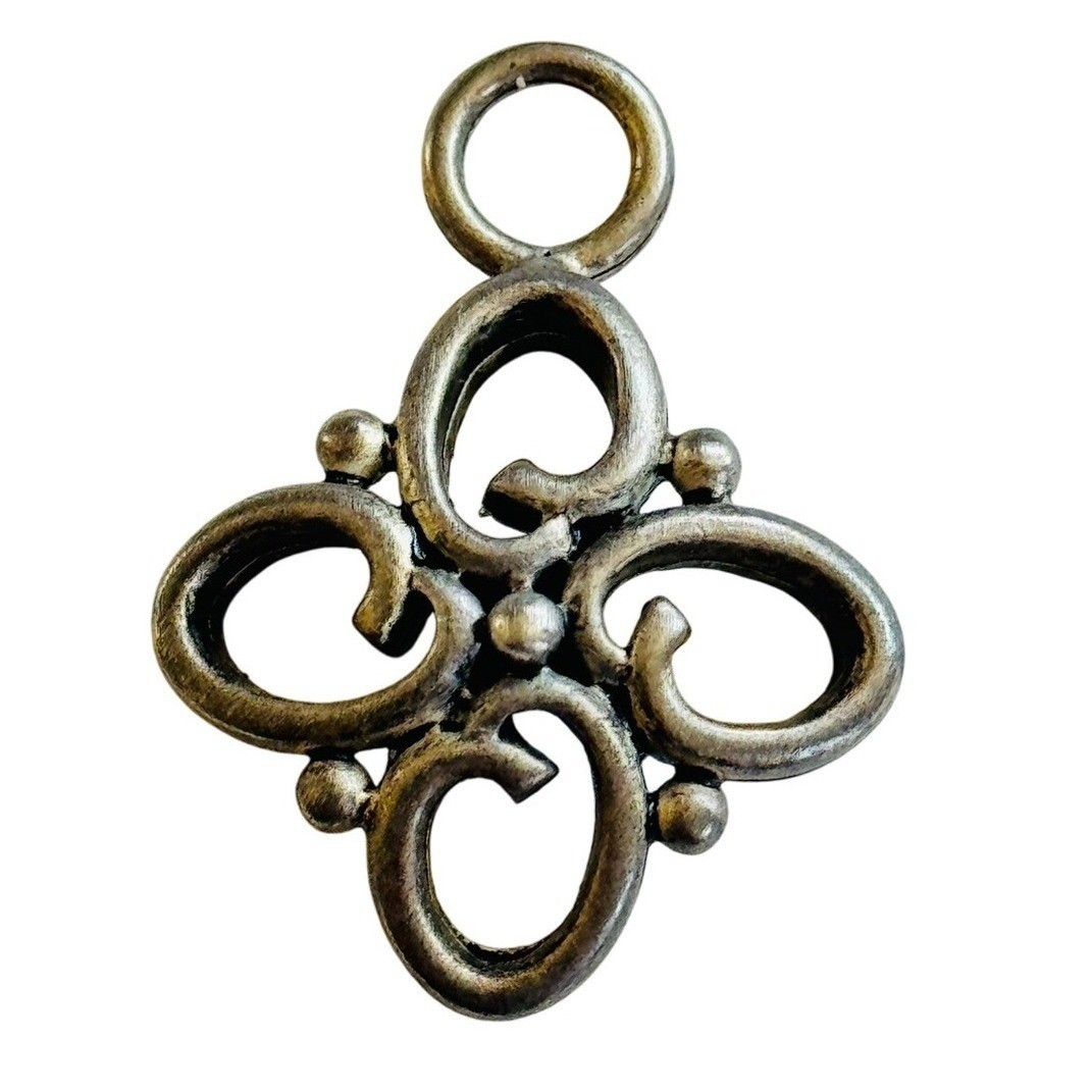 VTG Oscar De La Renta Signed Pendant Charm O cross High End designer silver