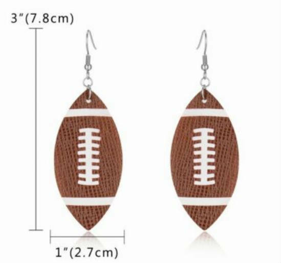 **CLEARANCE** PU Leather Football Earrings for Women Jewelry – Sports MOM