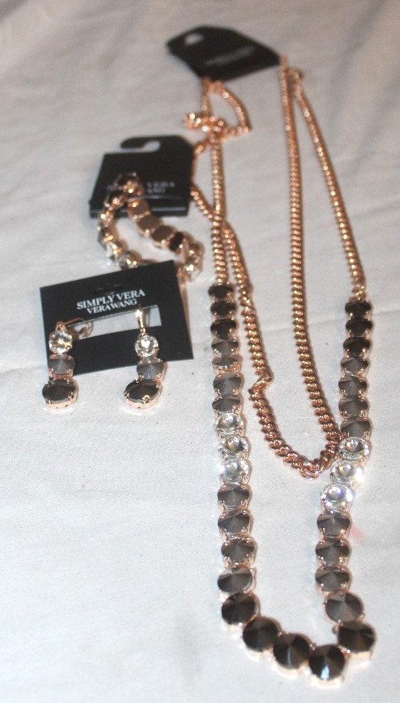 New Simply Vera Vera Wang Jewelry Set Necklace Bracelet Earrings