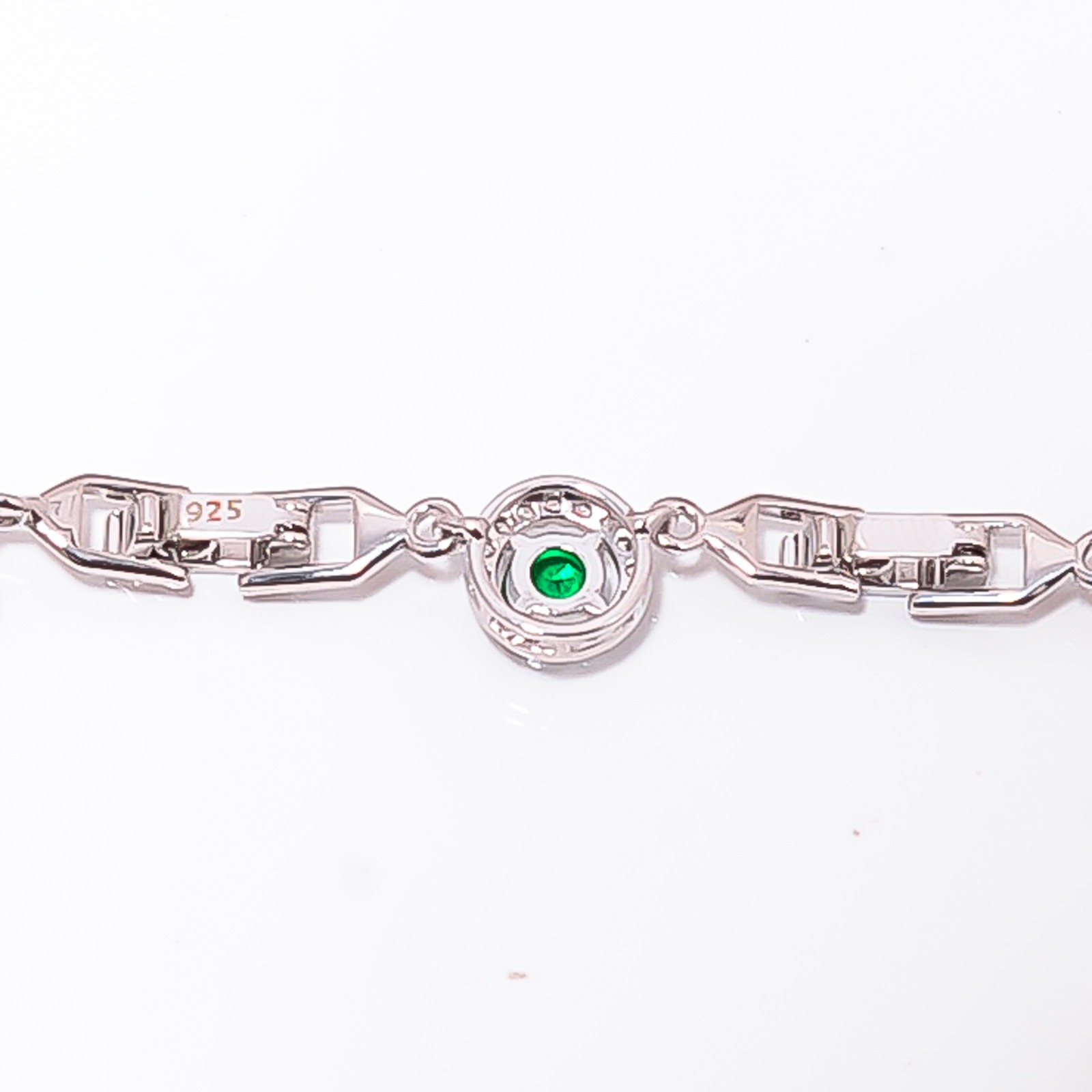 Chrome Diopside, CZ 925 Sterling Silver Adjustable Bracelet 7-8″ B134926