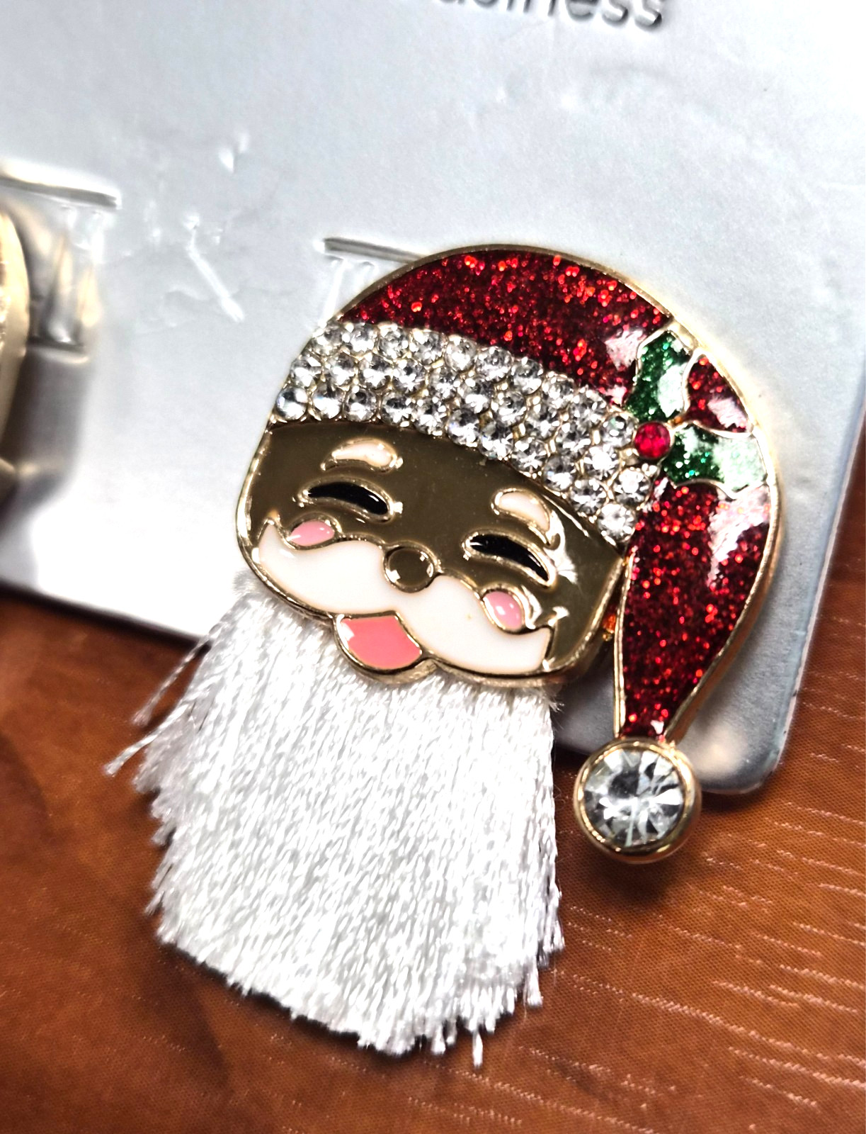 Estate Signed SUGARFIX Baublebar ” Santa Baby Holiday Christmas Pierced Earrings