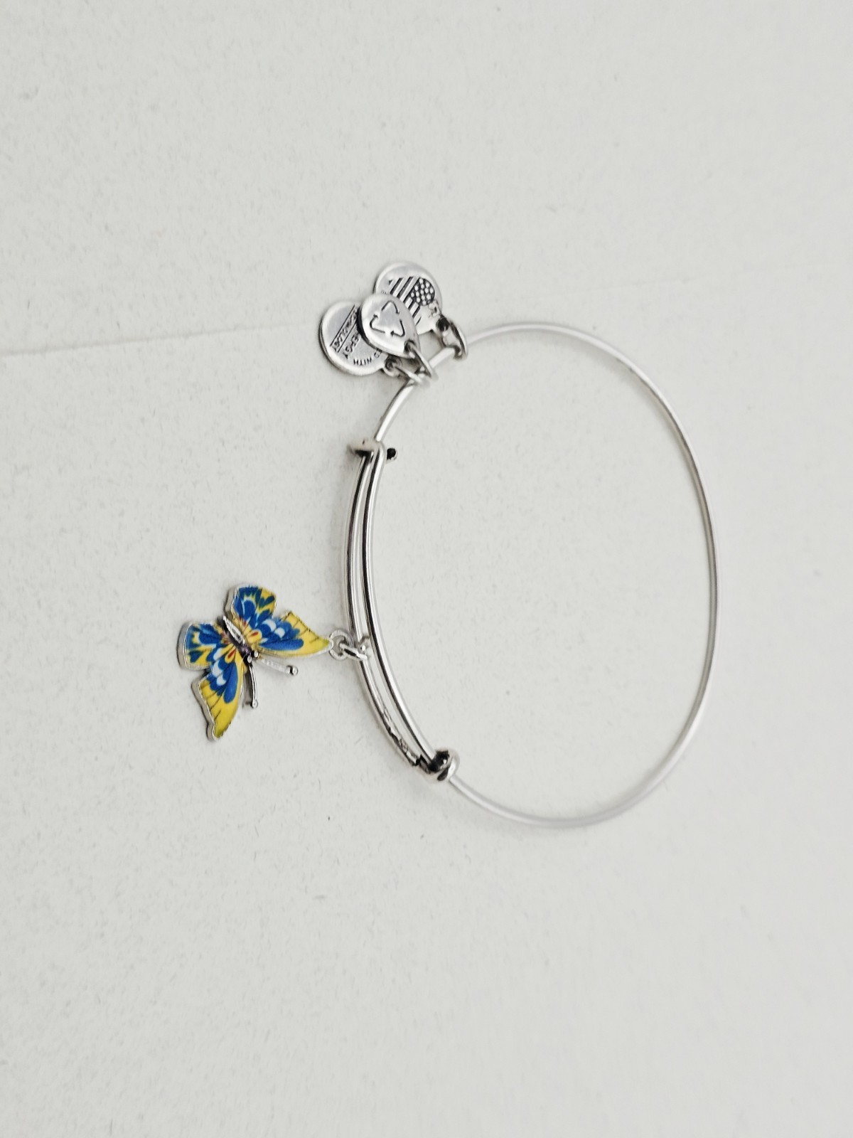 Alex Ani Silver Bracelet With Yellow Butterfly 🦋 🦋 Generic Metal Charm ✨️