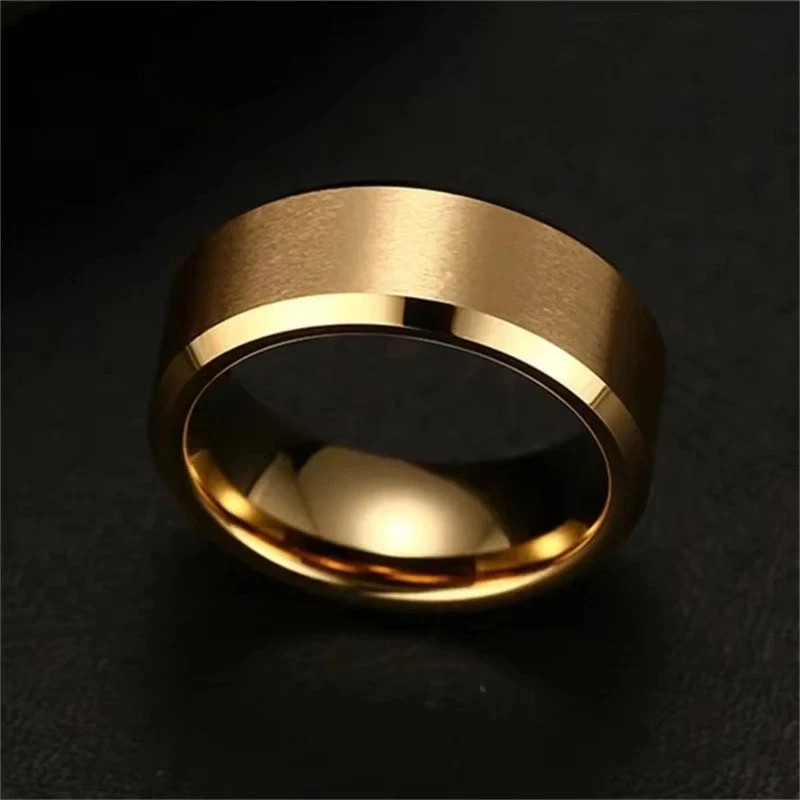Titanium Stainless Steel 8Mm Brushed Finish Men Women Wedding Band Comfort Ring
