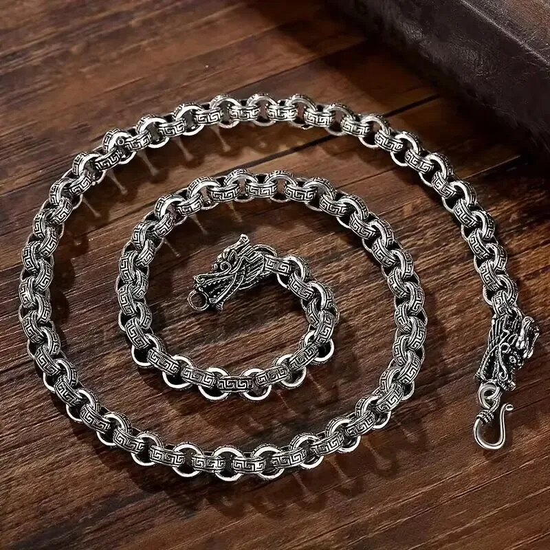 925 Sterling Silver Chain Necklace 8MM Link Classic Unisex Women Men Jewelry