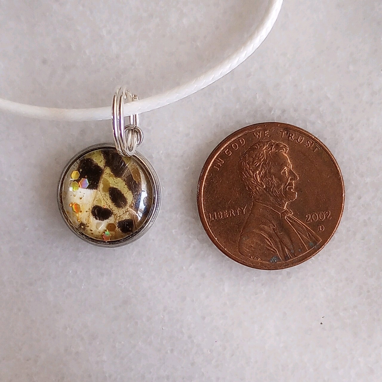 Twin Flame Devotion 1/2″ Pair Pendants Genuine Butterfly Leopard Lacewing