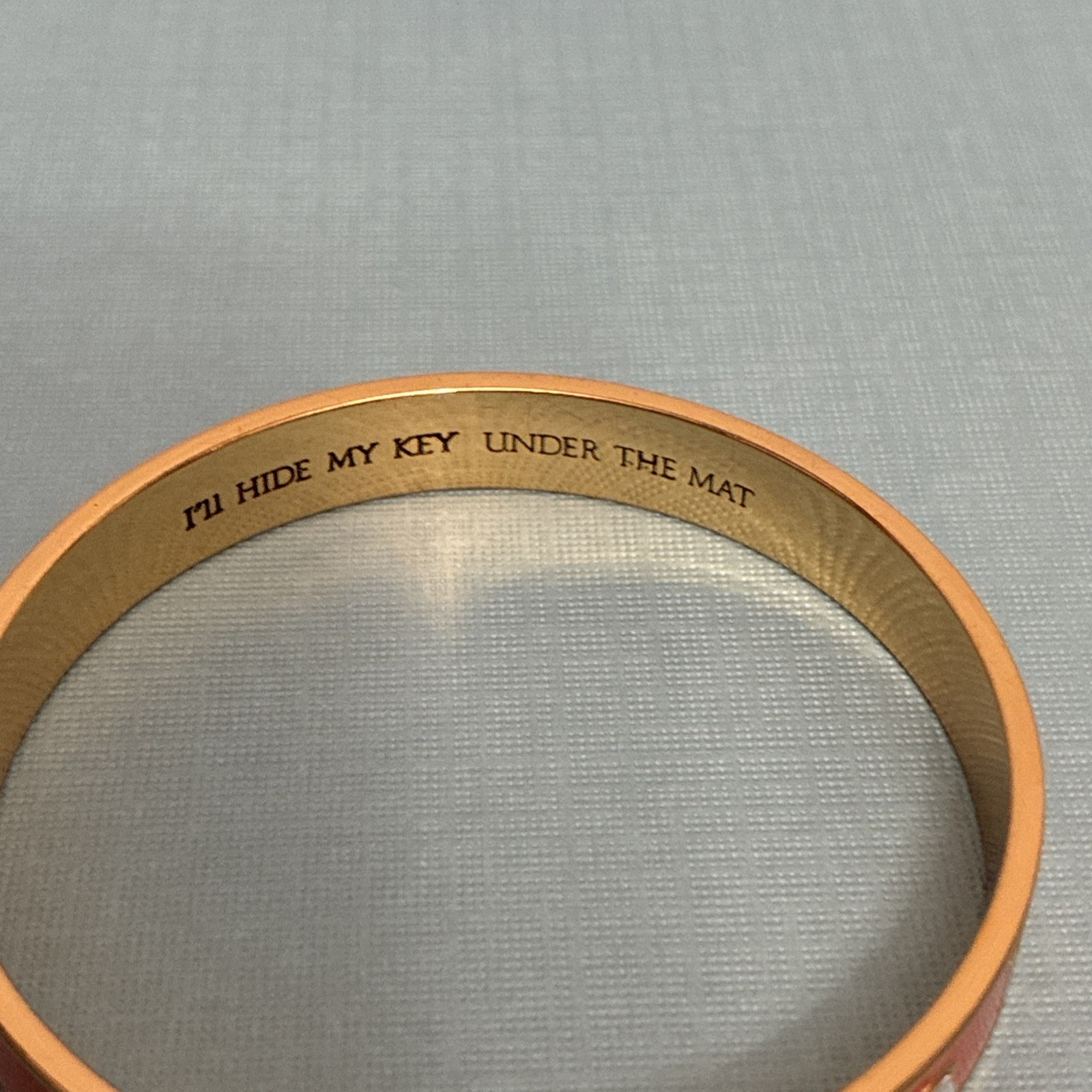 MY FLAT IN LONDON BANGLE BRACELET ORANGE/GOLD TONE 2 5/8”x 3/8”