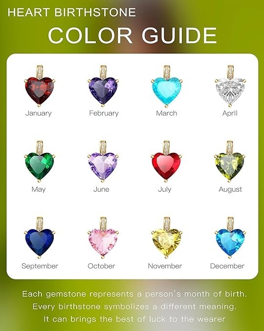Genuine Birthstone Necklace for Women, Heart Love 08-August Birthstone