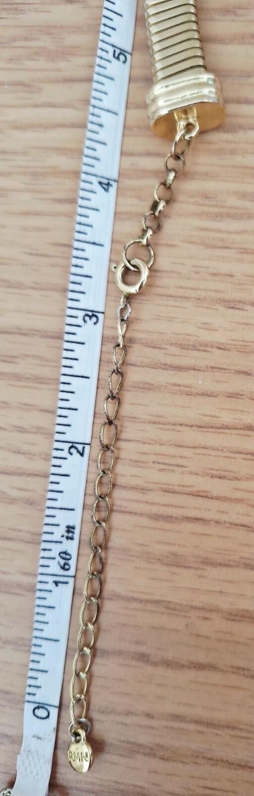 Vintage RMN Gold Tone Omega Tubogas Collar Necklace – Bold Statement Choker