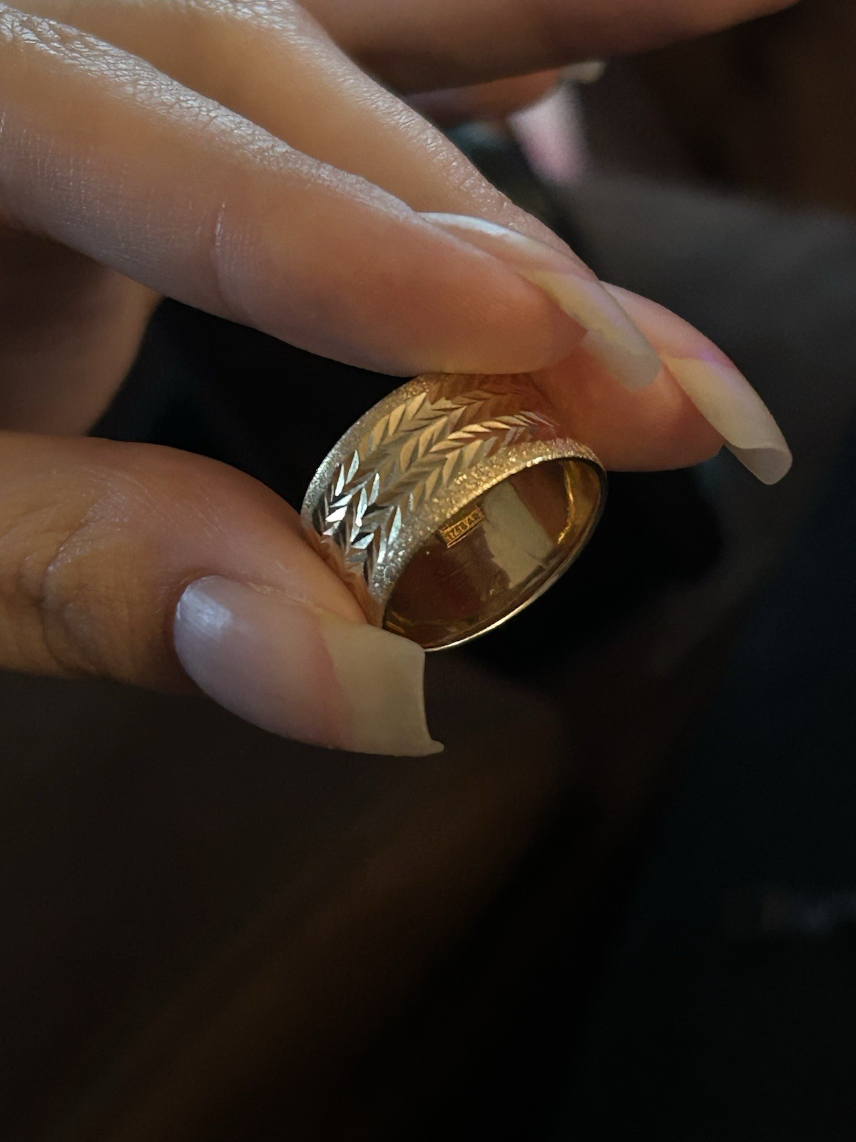 textured solid 10k gold ring