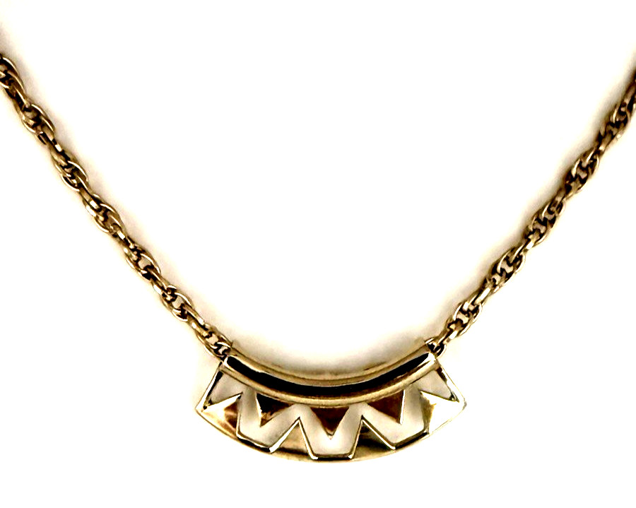 METAPHOR Curved Chevron Bar Collar Pendant RBG-Inspired Necklace