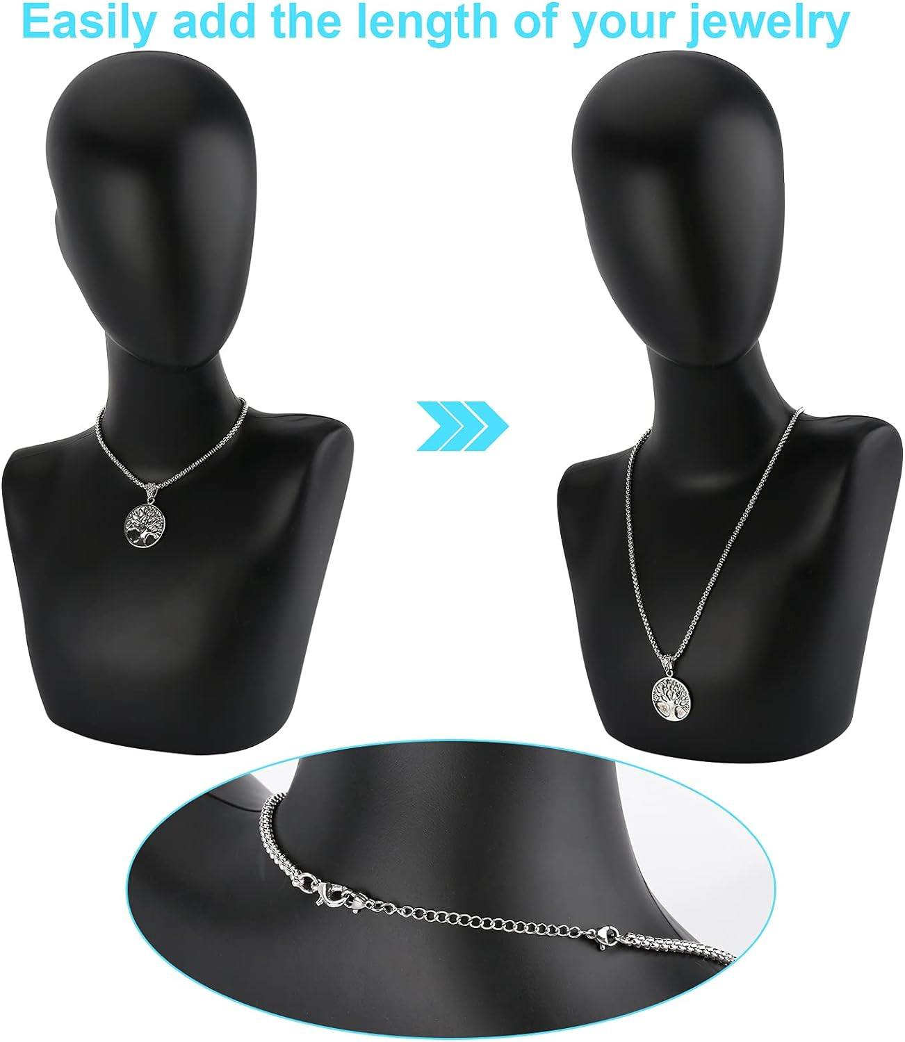 12 Pcs Extender /Safety Chain Extender Necklace Bracelet Lobster lock 1″ To 6″