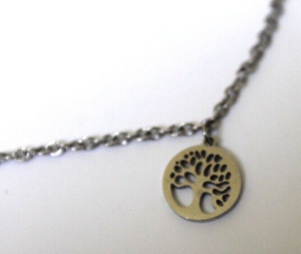 Metal Steel Tree of Life Charm Chain Bracelet Women Girls Stamped: Adult Jewels