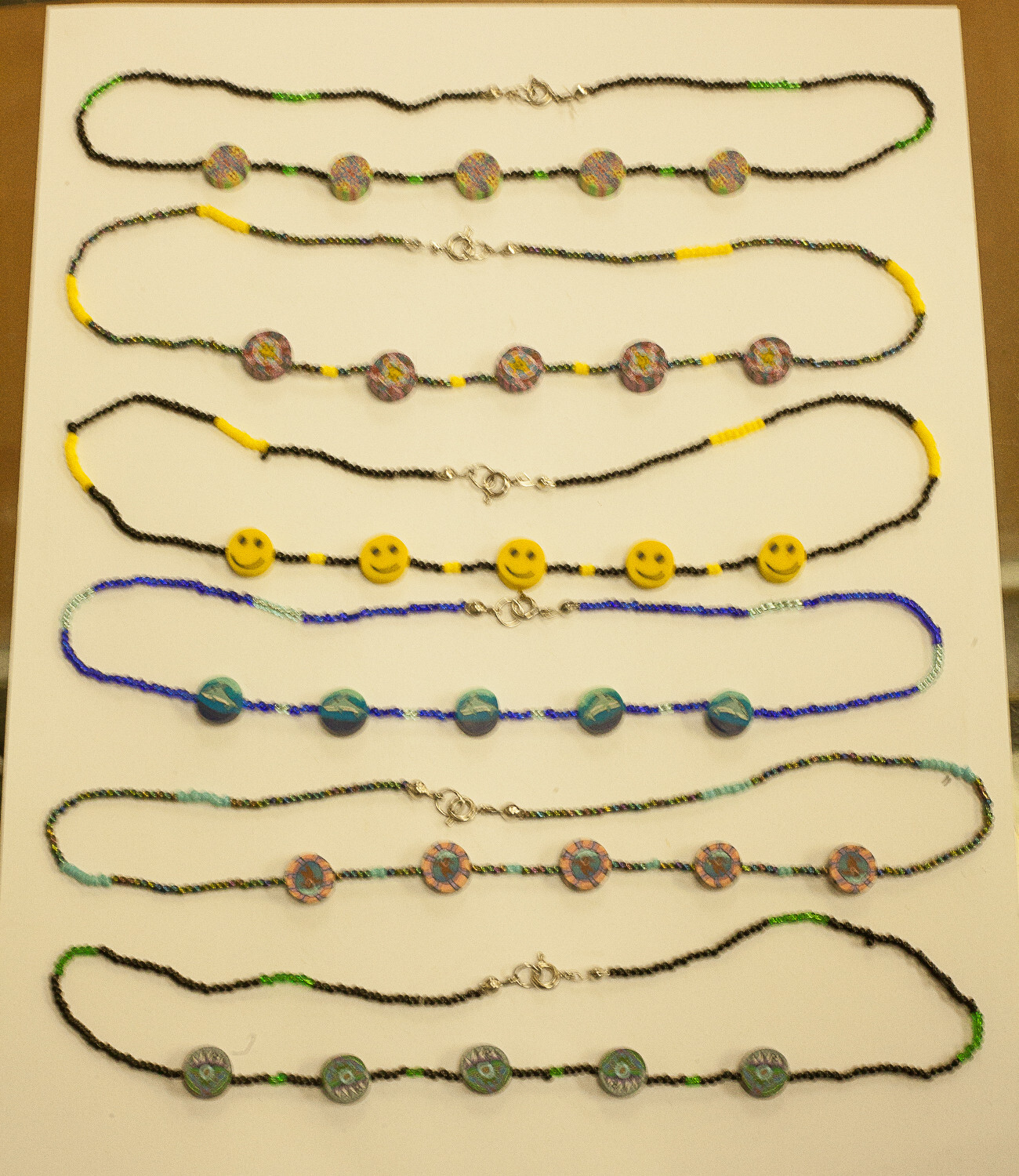 Wholesale Retro VTG Hippie Peace Love Fimo Bead Choker 36 pcs Assorted $0.60 ea