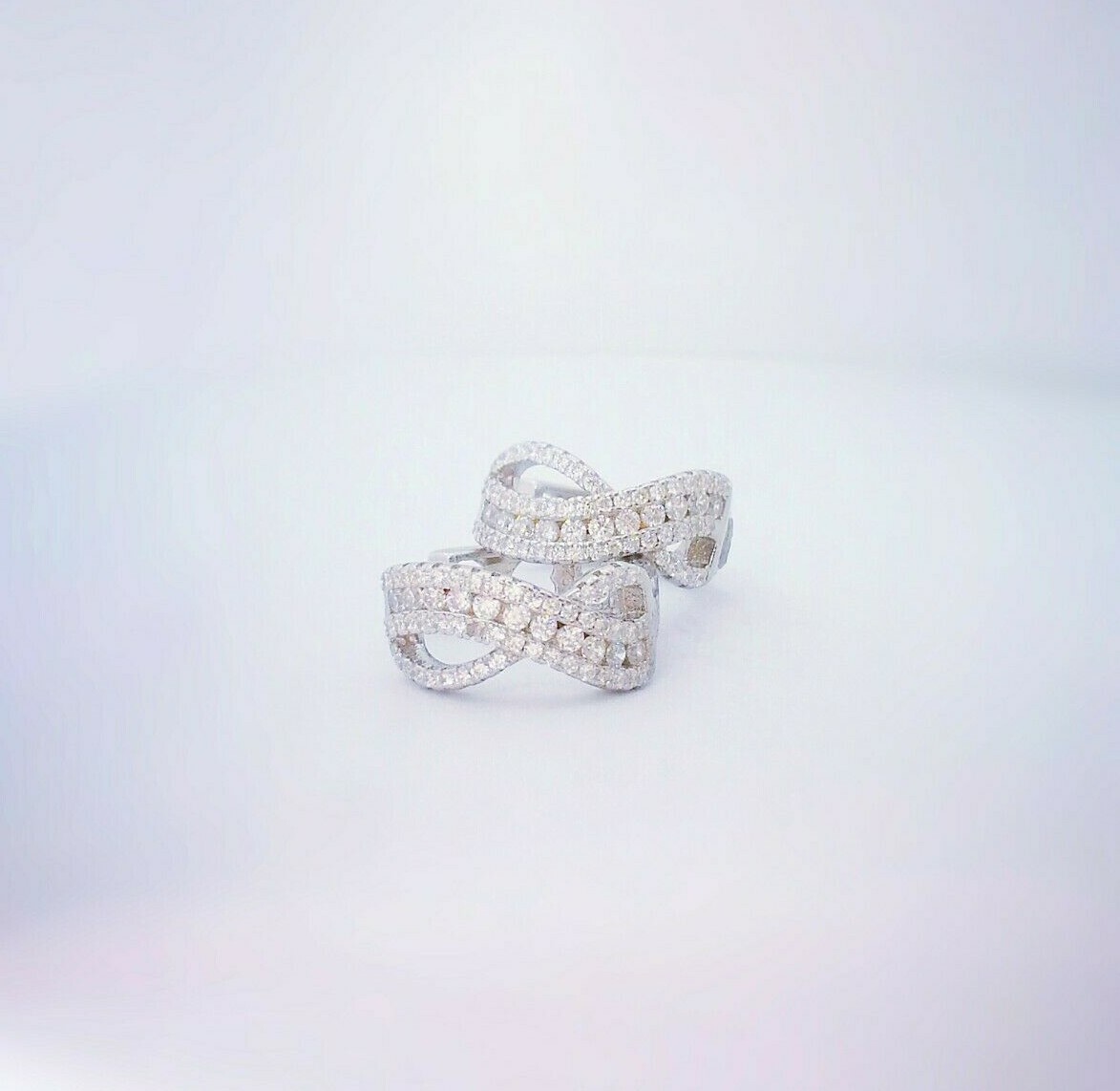 1 Ct Women’s Hoop Earrings 14K White Gold 14K Yellow Gold Plated Solid Silver