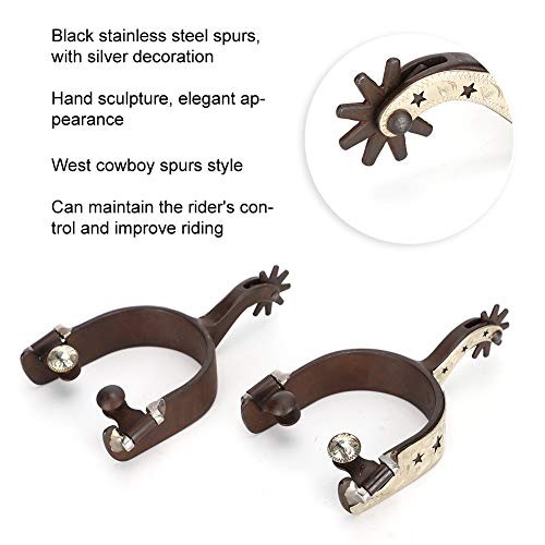 Horse Spurs for Cowboy Boots Rotating Stainless Steel Equestrian Spurs Western
