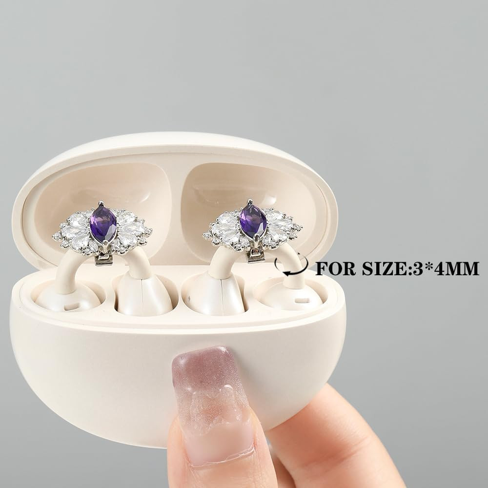 Butterfly Rhinestone for Clip on Earbuds Open Ear, Removable Ear Accessories Exq