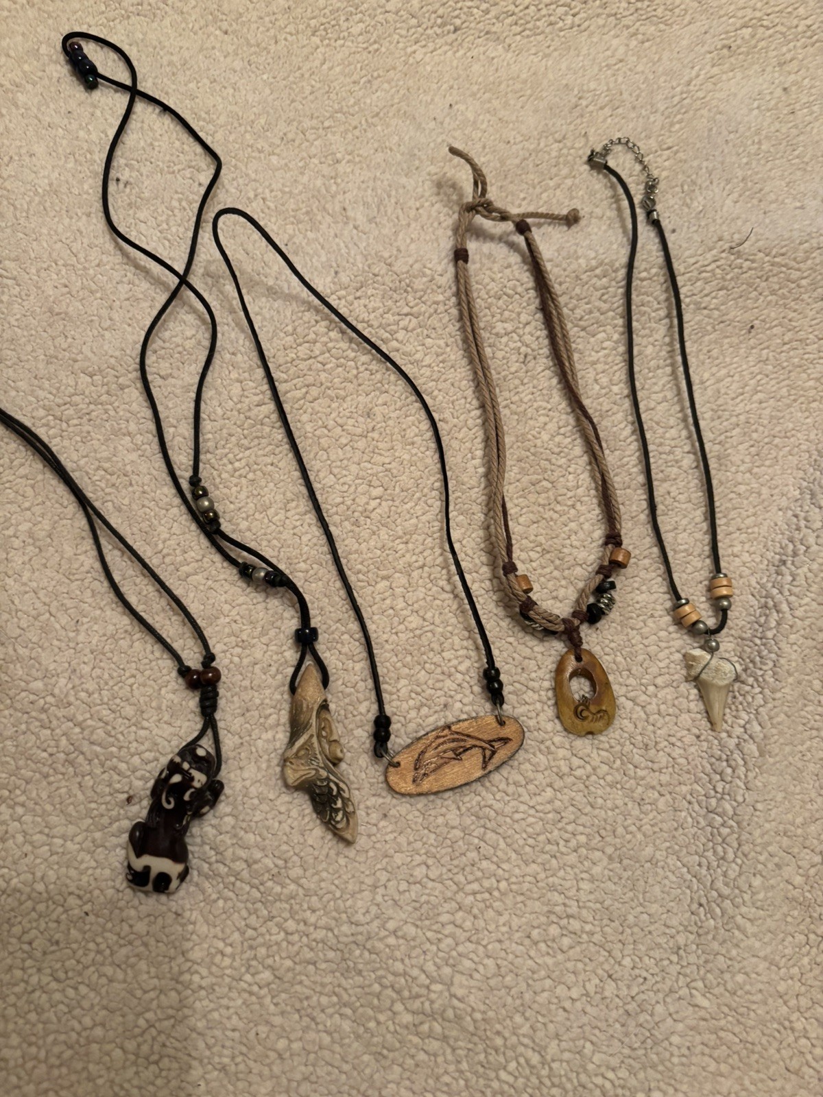 Tribal Spirit Necklace Lot of 5 BOHO Dolphin shell Eagle Shark Cat REN Fair