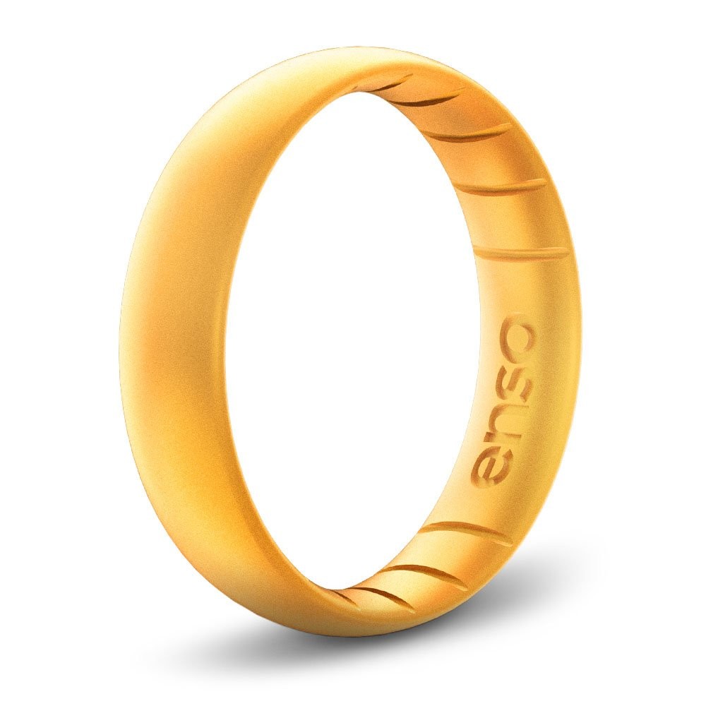 Thin Elements Silicone Ring – Stackable Wedding Engagement Band – 4.3mm Wide,…