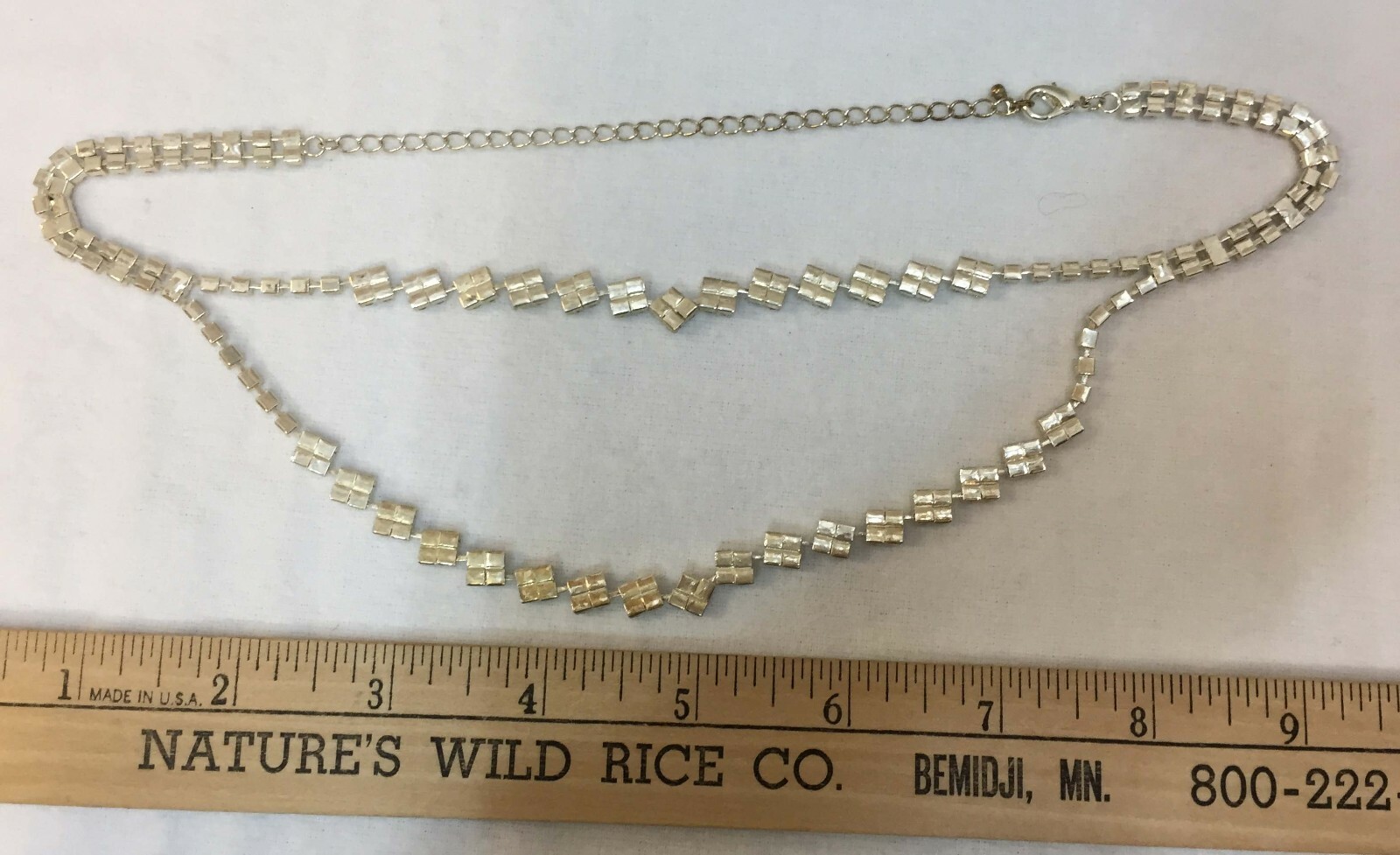 Necklace Rhinestone Double Pave Rhinestones Strand String w/ Bracelet