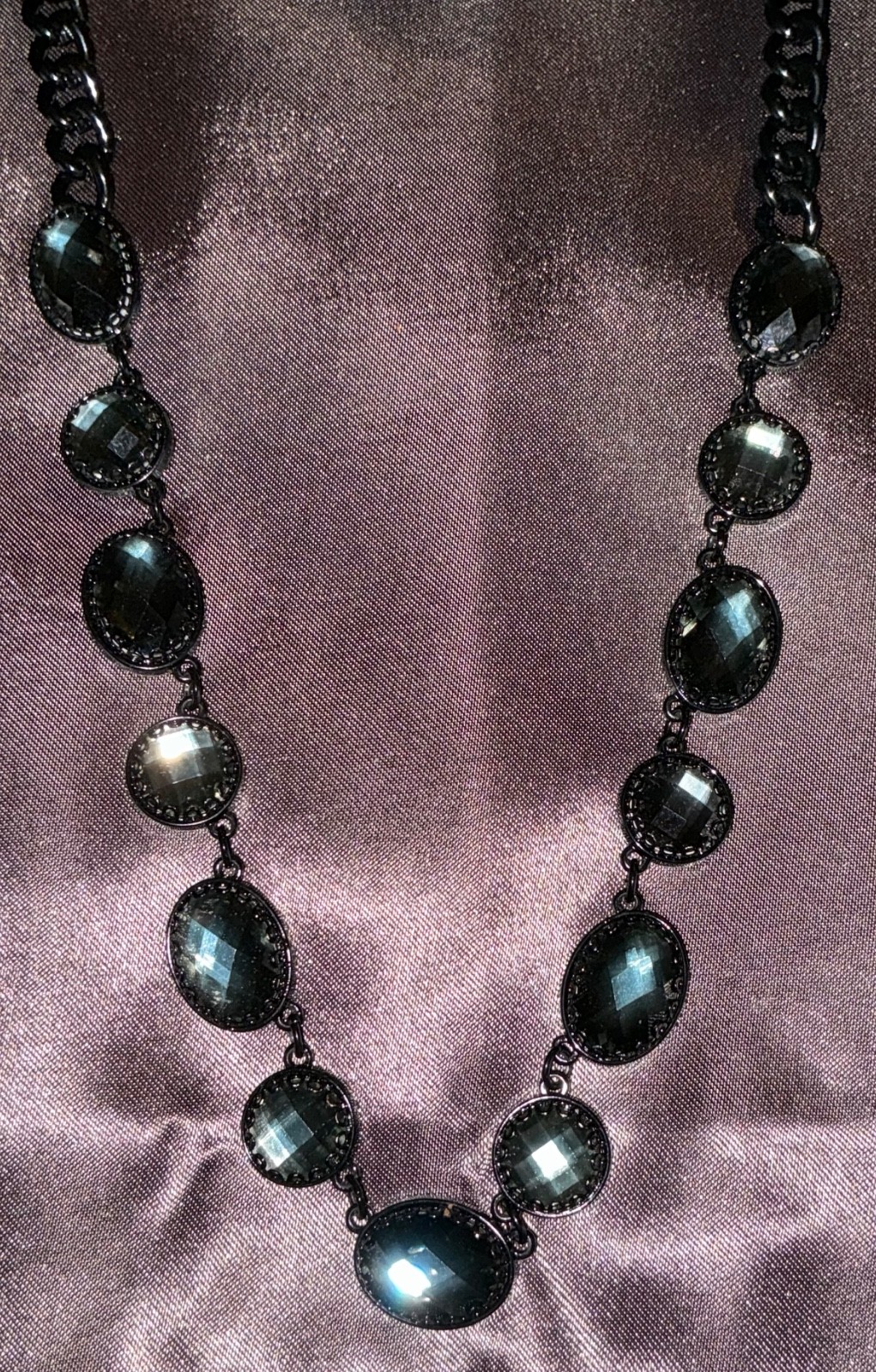 Simply Vera Wang Simulated Grayish Blue Crystal Frontal Necklace – New