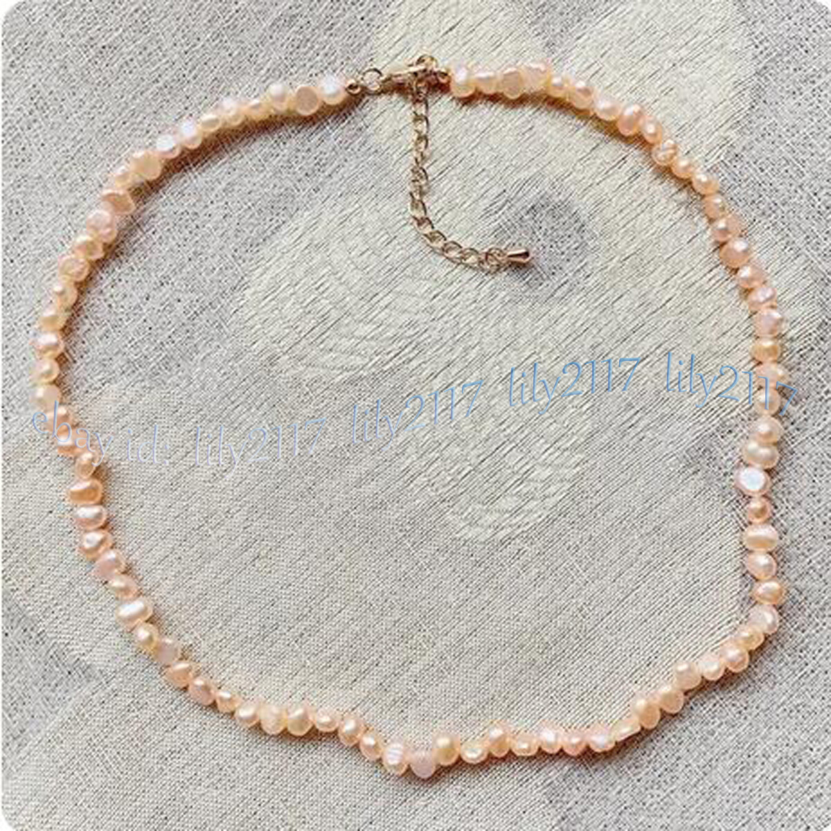 Small 4-5mm Genuine Natural Multicolor Freshwater Baroque Pearl Necklace 14-48”