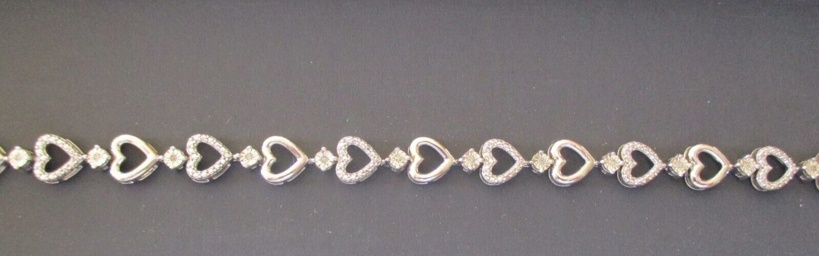 India, Bracelet – Sterling Silver with Diamonds- 7 1/2 inches, 8.3 grams