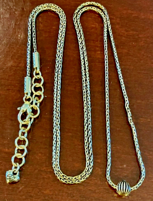 Brighton Silver Plated Foxtail Chain Chain Long Necklace 34″
