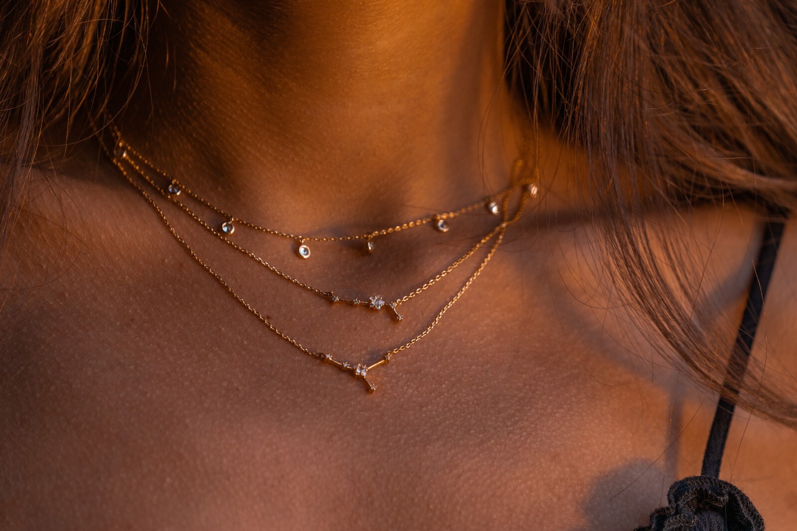 Zodiac Constellation Necklace with Crystals, Celestial Jewelry, Astrology Gift