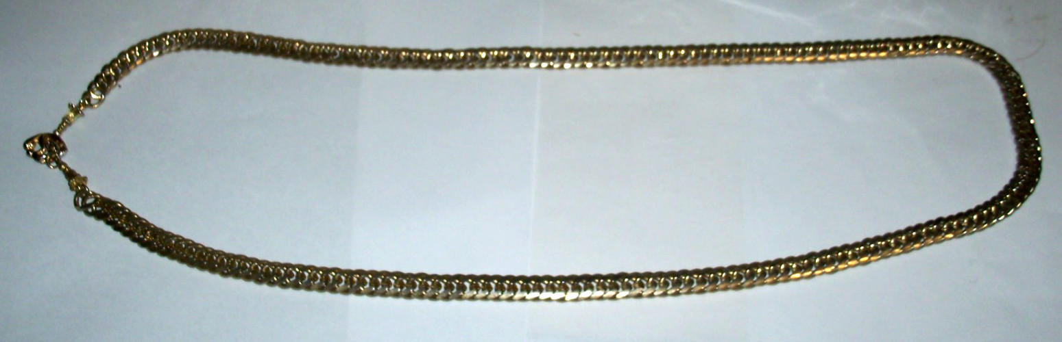 GOLD PLATED 36″ HEAVY LINK CHAIN & CHARM- PICTURES DO NOT SHOW TRUE CHAIN BEAUTY