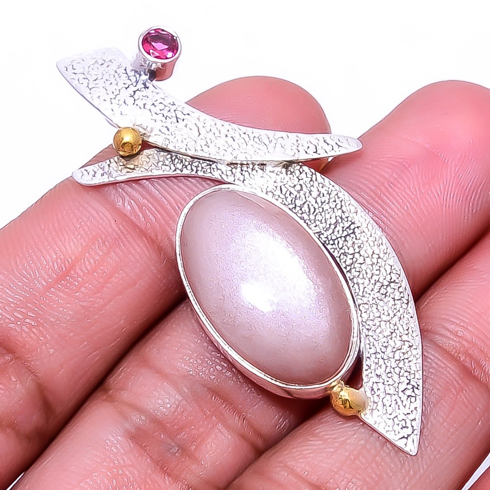 Moonstone – Sri Lanka 925 Sterling Silver Jewelry Pendant 2.15″ P_9389_156_6