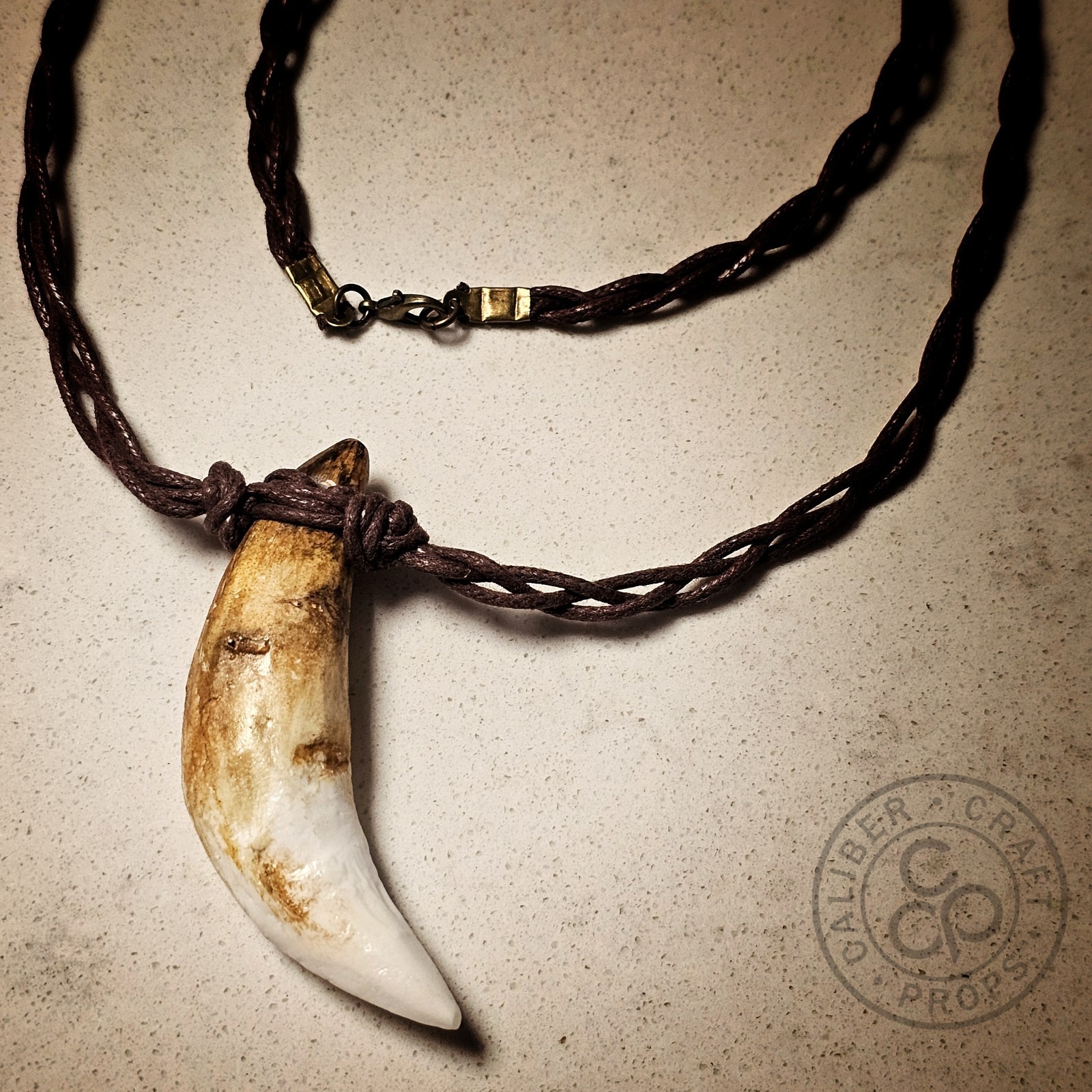 Prehistoric Wolf Fang Necklace Pendant Cast Resin Over 3″ long! Spartan Leonidas