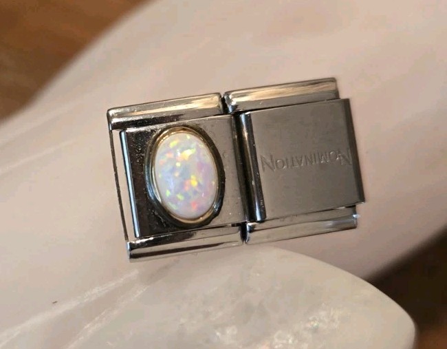 Authentic Nomination **BIG** LINK – White Opal-Plus Extra Link
