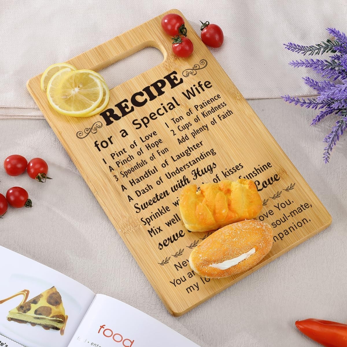 Bamboo Cutting Board with Love Message – Anniversary & Birthday Gifts