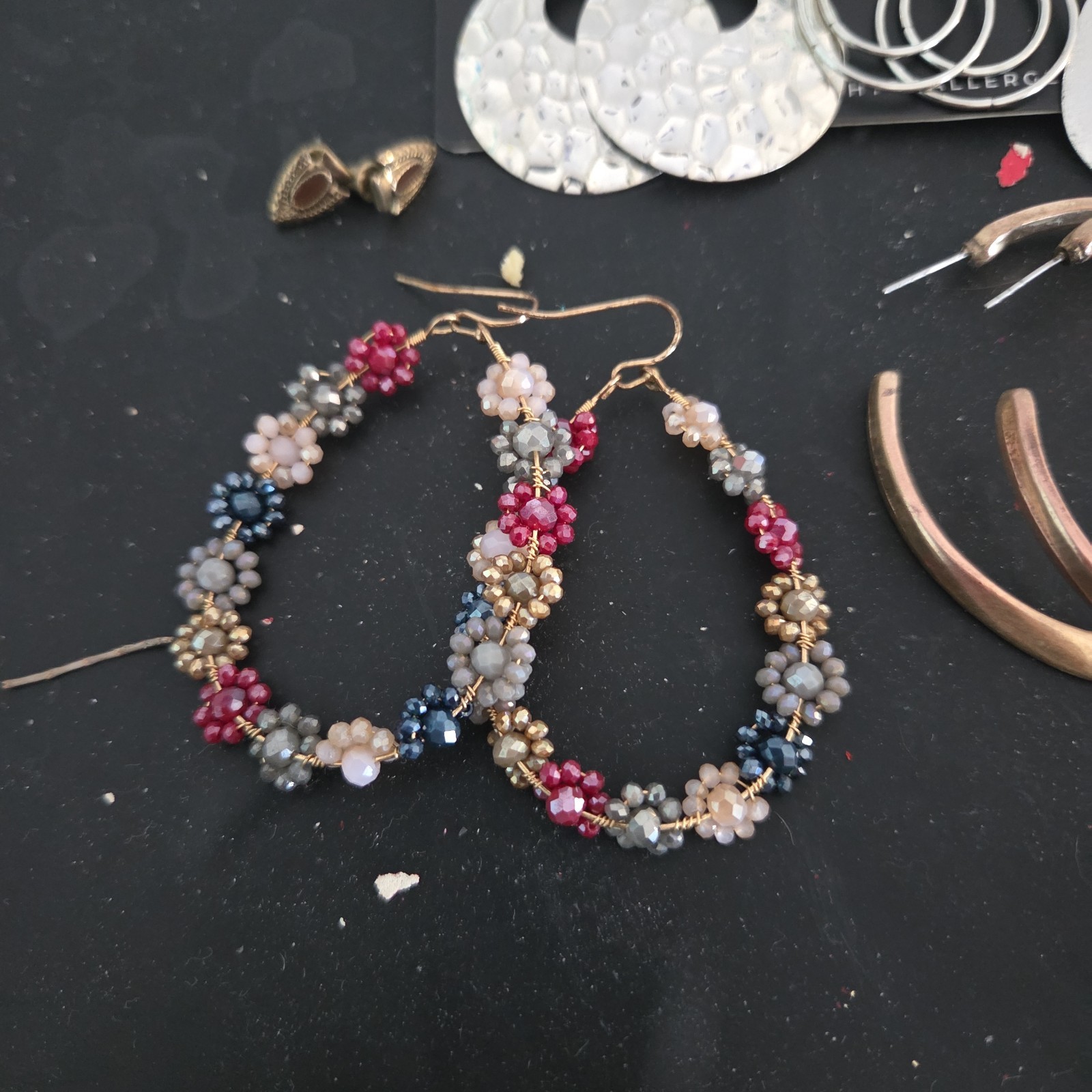 Lot of New & Used Earrings . Mixed colors and models.