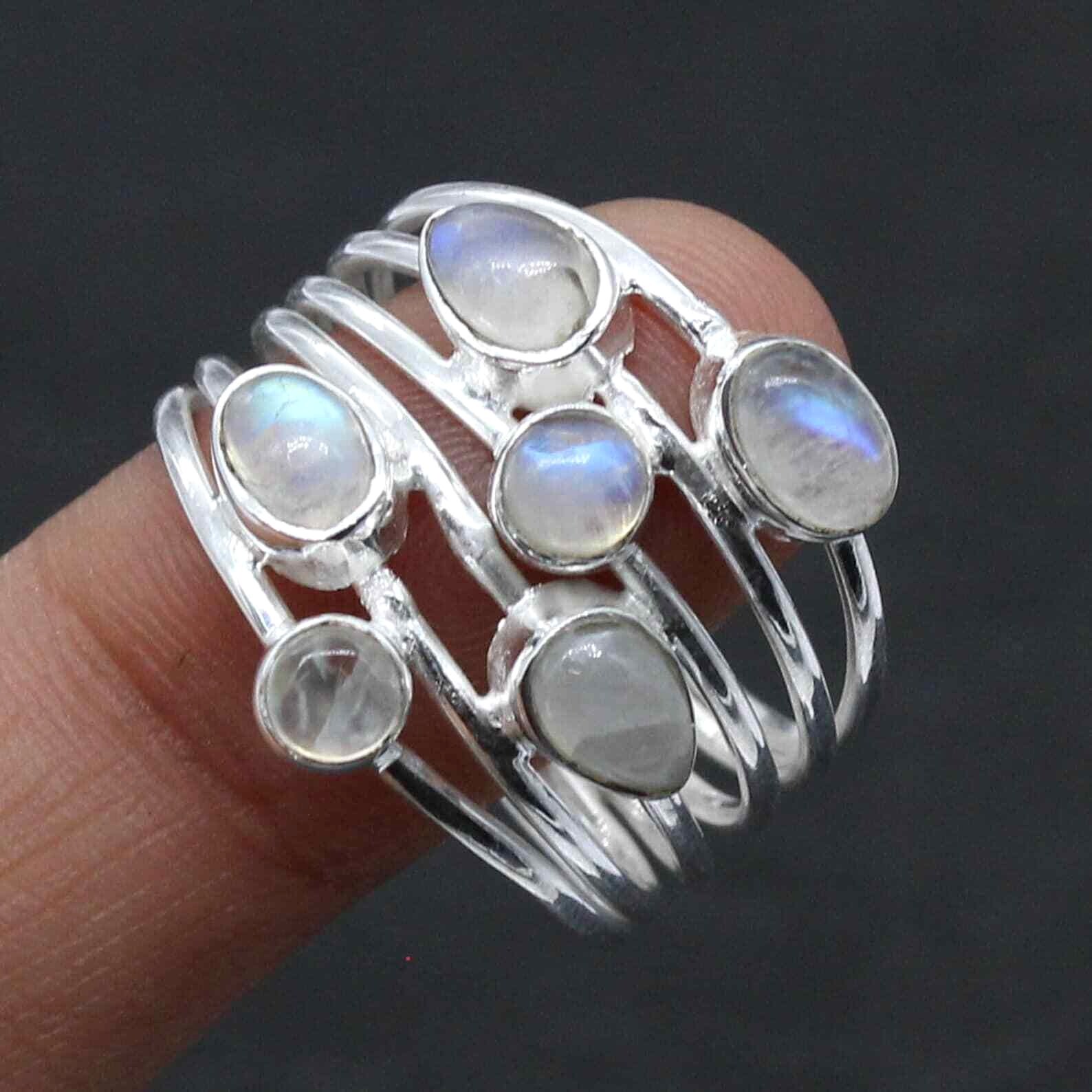 Moonstone Ring 925 Sterling Silver Ring Handmade Gemstone Ring Women’s Ring