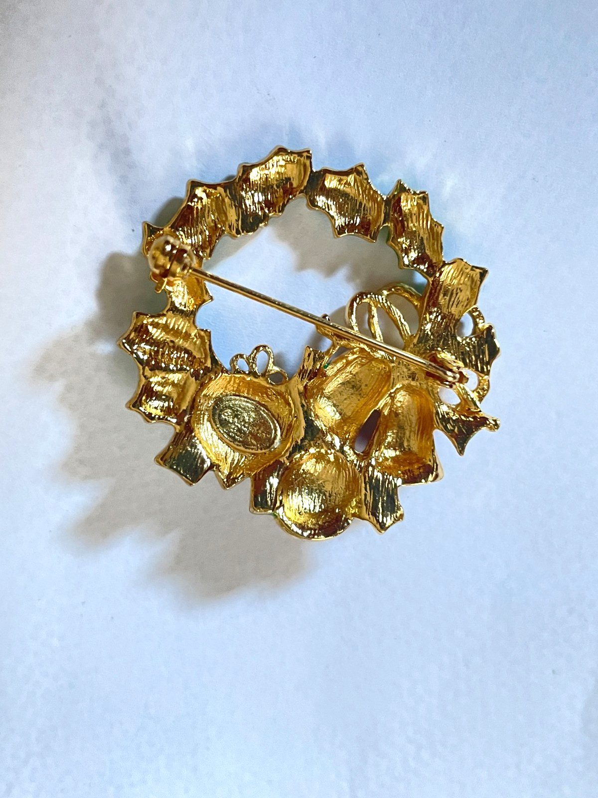 Christopher Radko Enamel Christmas Ornaments Wreath Brooch