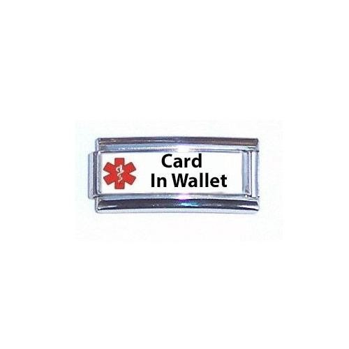 9mm Italian charm Card In Wallet Medical Alert Super Link For Bracelets