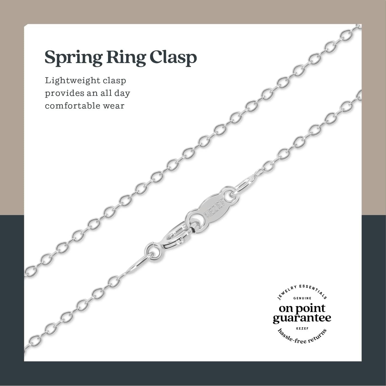 KEZEF 925 Sterling Silver Chain Necklace 17 Inch CHCB025-17