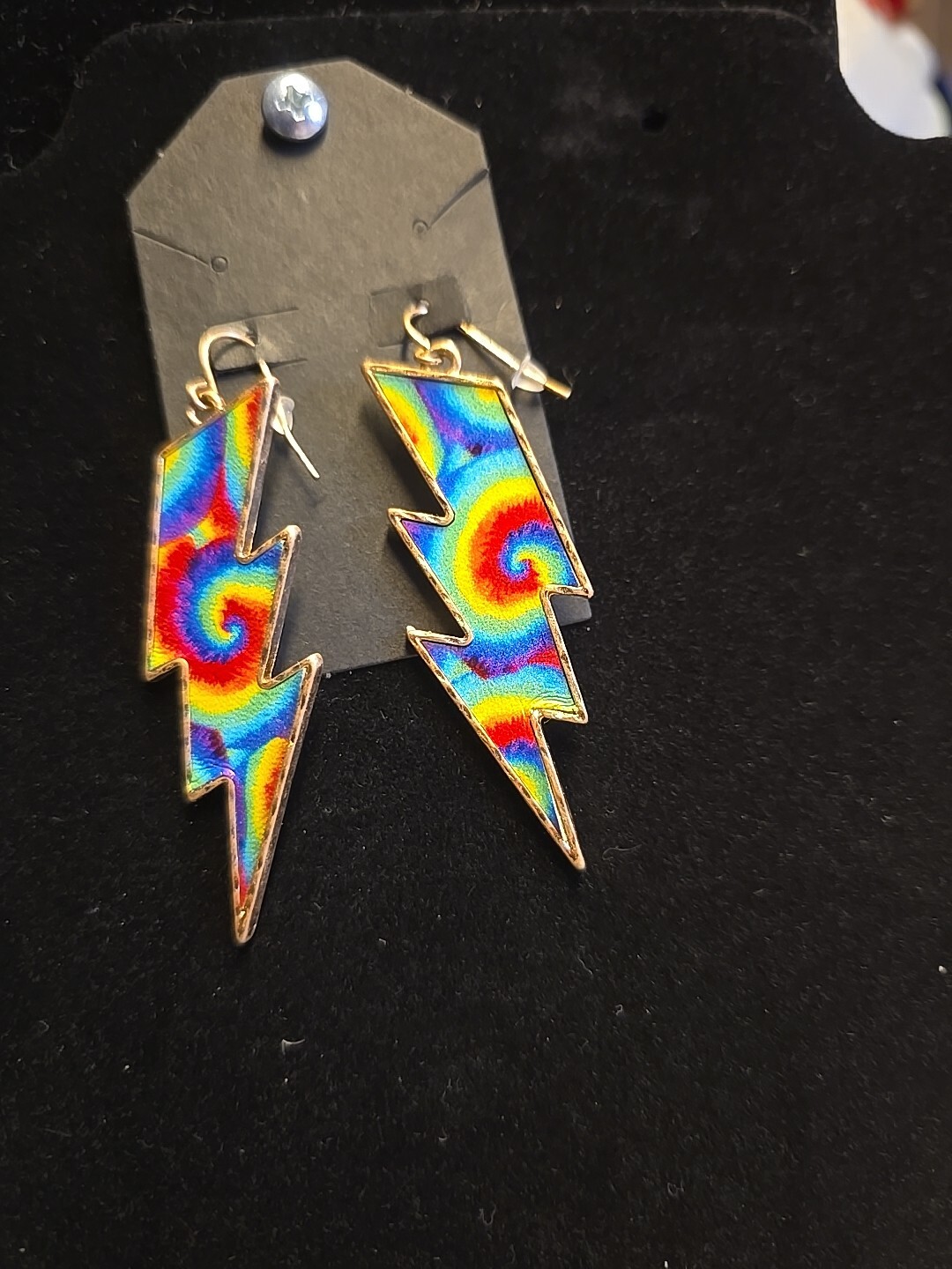 Tie Dye Lighting Bolts Earings