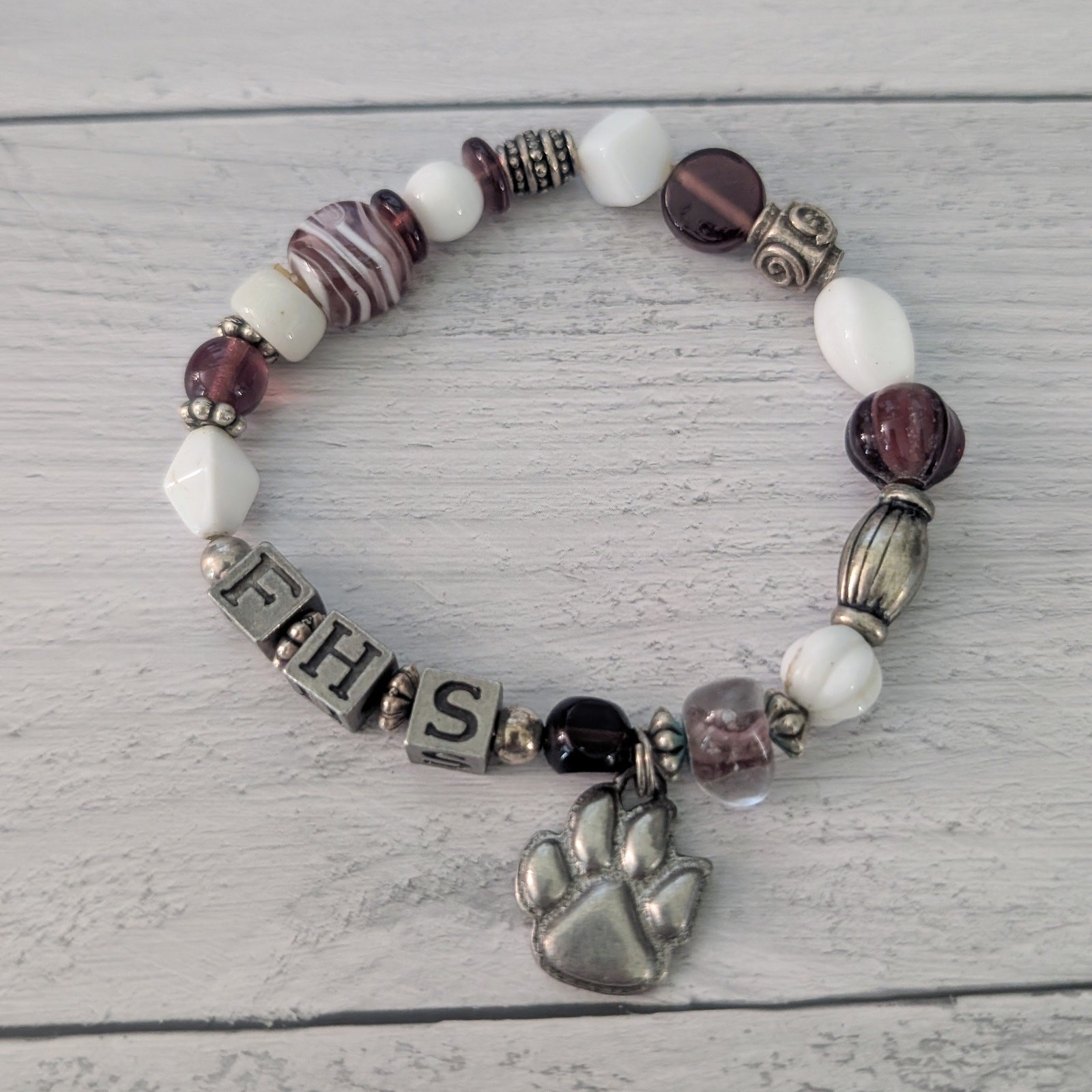 FHS with Paw Charm Stretch Bracelet – Fair Condition