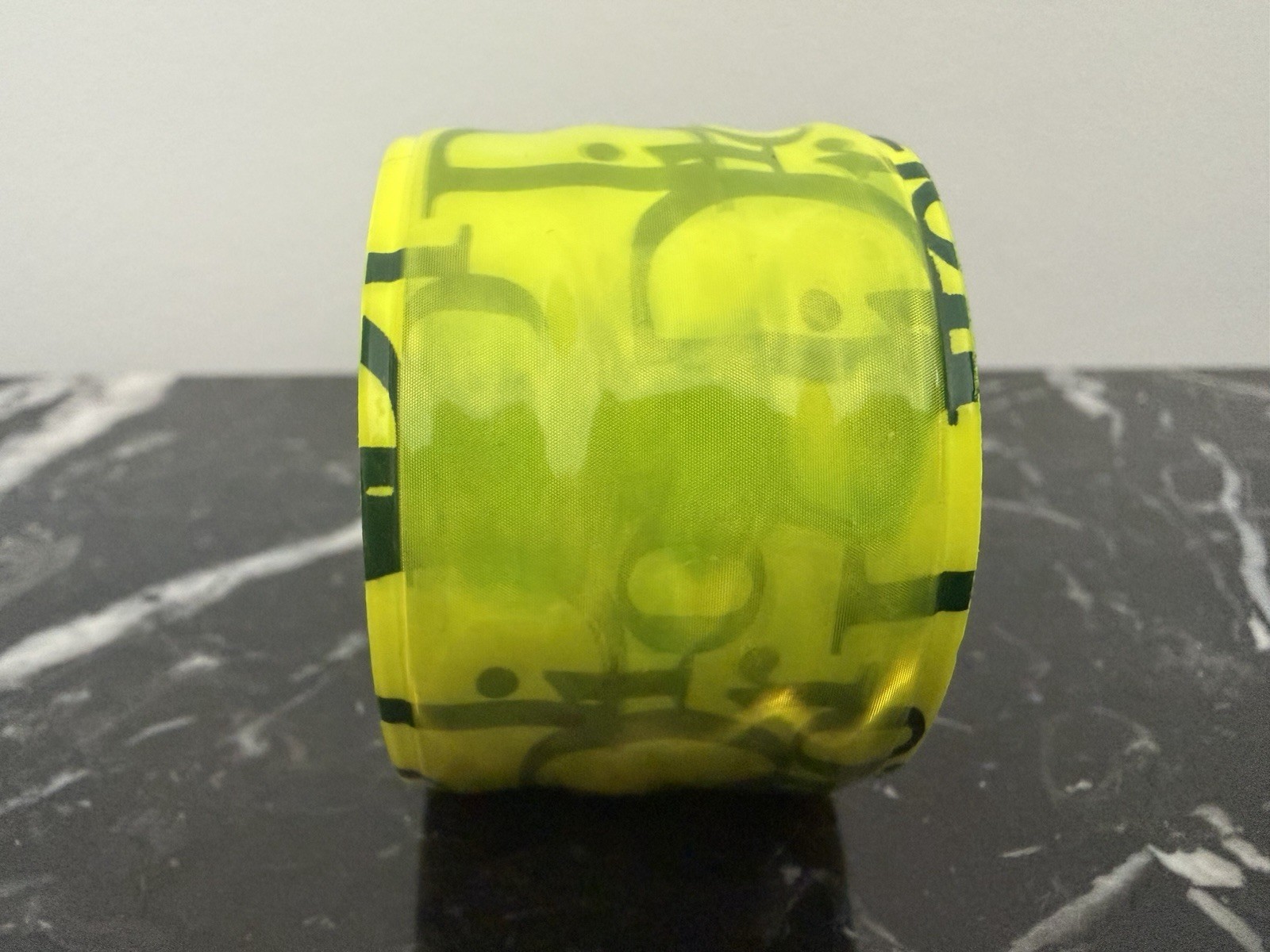 Vtg CHRISTIAN DIOR By John Galliano Neon Green Yellow Monogram Slap Bracelet