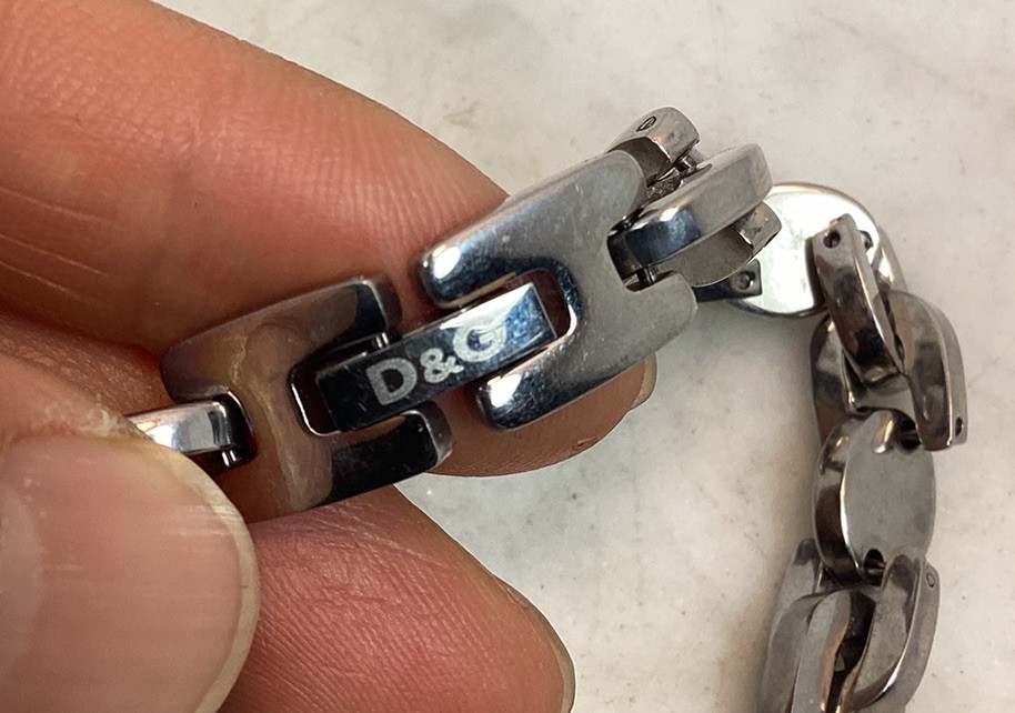 DOLCE & GABBANA D&G Stainless Link Chain Necklace 21.5” Long