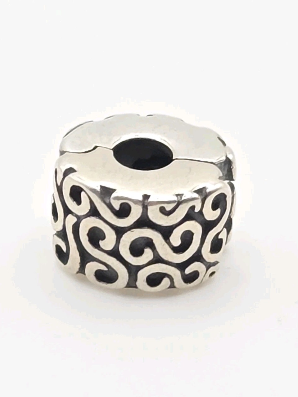 Pandora Moments Sterling Silver S Swirl Clip Bead Charm 790338