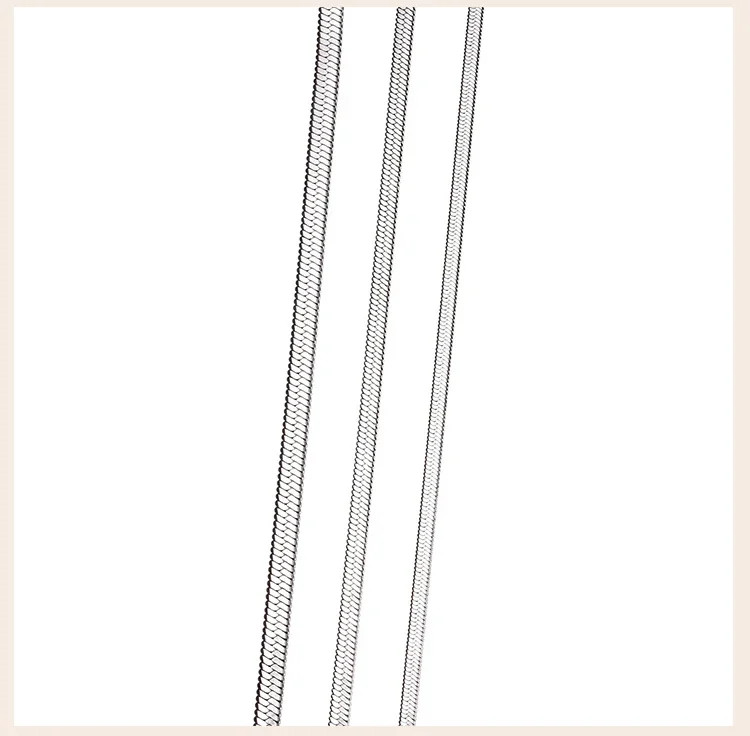 Herringbone Chain Necklace 925 Sterling Silver Flat Link Smooth Jewelry