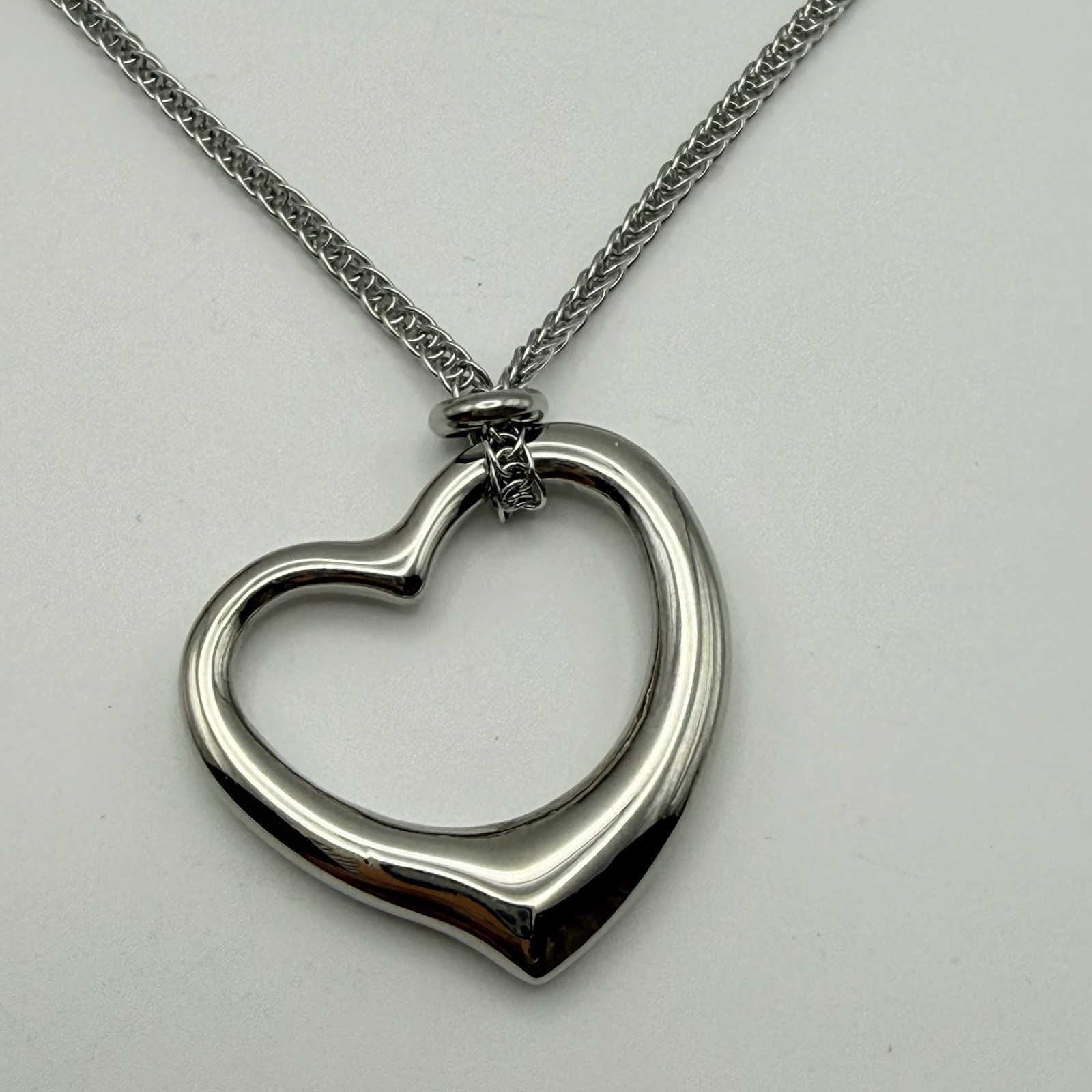 Steel By Design Floating Heart Necklace Silver Tone Stainless Steel Jewelry