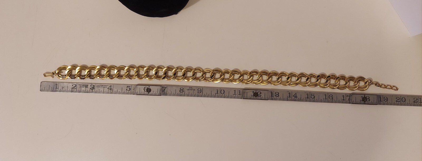 Goldtone Double Link Curb Chain Necklace 18 Inches