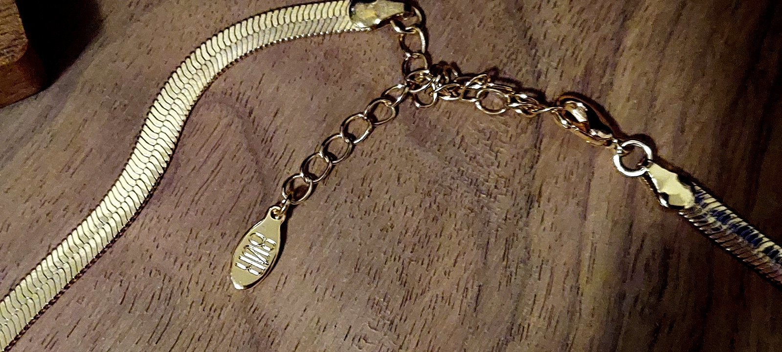 8 Other Reasons 16″ Gold Tone Herringbone Snake Chain Necklace